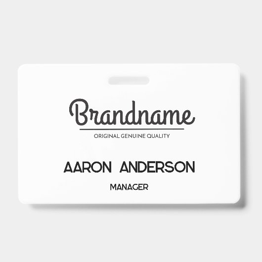 会社ロゴ従業員ID バッジ (Front)