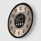 会社ロゴ抽象芸術バラスキニーネームスローガン ラージ壁時計 (傾斜)