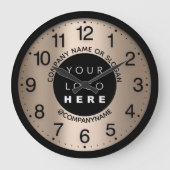 会社ロゴ抽象芸術バラスキニーネームスローガン ラージ壁時計 (正面)