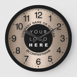 会社ロゴ抽象芸術バラスキニーネームスローガン ラージ壁時計
