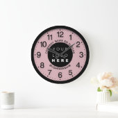 会社ロゴ抽象芸術バラパステルスパ名スローガン  ラージ壁時計 (ホーム)