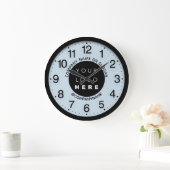 会社ロゴ抽象芸術ブルーパステルスパ名スローガン  ラージ壁時計 (ホーム)