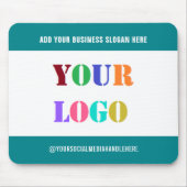 会社ロゴ文字ソーシャルメディアマウスパッドテンプレート マウスパッド (正面)