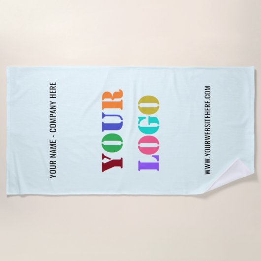 会社ロゴ文字ビーチタオル色の選択 ビーチタオル (正面)