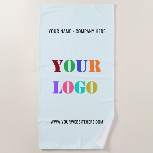 会社ロゴ文字ビーチタオル色の選択 ビーチタオル (正面)