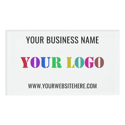 会社ロゴ文字会社名タグテンプレート 名札 (正面)