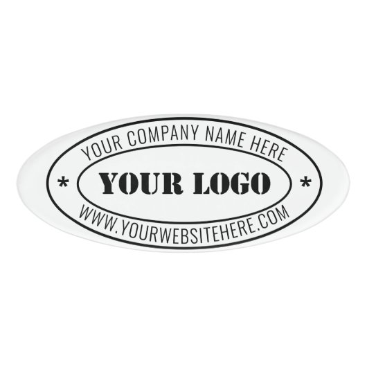 会社ロゴ文字会社名タグテンプレート 名札 (正面)