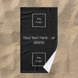 会社ロゴ白黒文字業 ハンドタオル