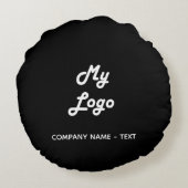 会社ロゴ白黒 エレガント ラウンドクッション (裏面)