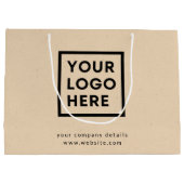 会社ロゴ素朴クラフトプロフェッショナルモダン ラージペーパーバッグ (裏面)