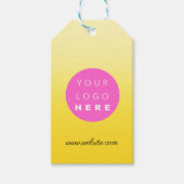 会社ロゴ製品説明イエローショップQR ギフトタグ (正面)