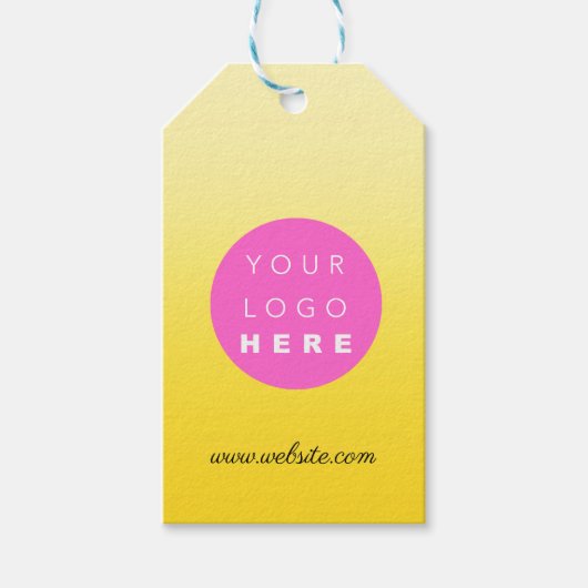 会社ロゴ製品説明イエローショップQR ギフトタグ (正面)