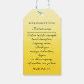 会社ロゴ製品説明イエローショップQR ギフトタグ (裏面)