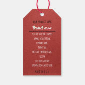 会社ロゴ製品説明MADE USA Kraft ギフトタグ (裏面)