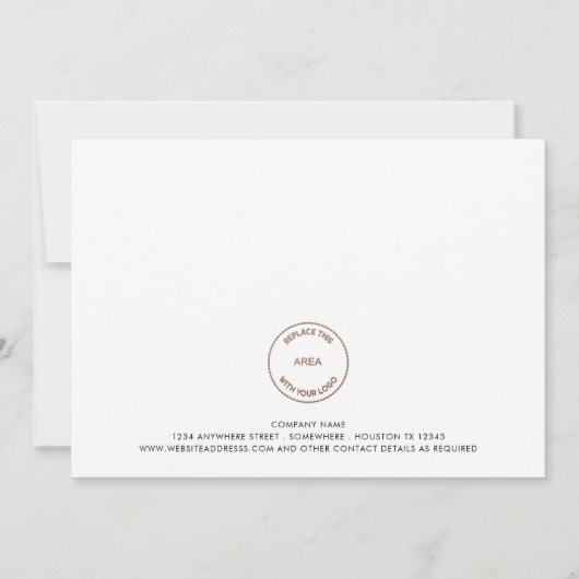 会社ロゴ追加フォトメリークリスマススクリプトフラット シーズンカード (裏面)