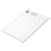 会社ロゴ連絡先グリーンラインプロジェクト用紙 ノートパッド (アングル)