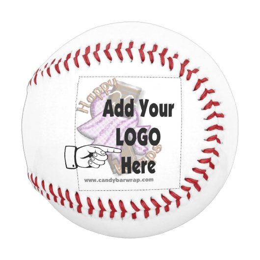 会社ロゴ野球の追加 野球ボール (正面右)