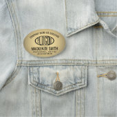 会社ロゴ金ゴールドカラープラスチック楕円従業員 名札 (インサイチュ)