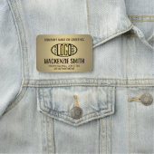 会社ロゴ金ゴールドカラー印刷プラスチック従業員 名札 (インサイチュ)