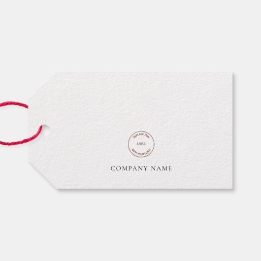 会社ロゴ金ゴールドスクリプト季節のごあいさつ ギフトタグ (裏面横)