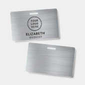 会社ロゴ銀名 バッジ (表裏)