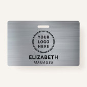 会社ロゴ銀名 バッジ (正面)