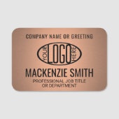 会社ロゴ銅色印刷プラスチック従業員 名札 (正面)