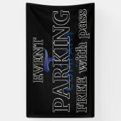 会社ロゴ黒い背景パーキングパスバナー 横断幕 (縦)