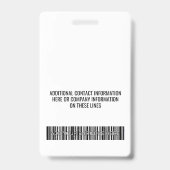 会社ロゴ ブラック 名前 タイトル バーコード カスタムID バッジ (裏面)