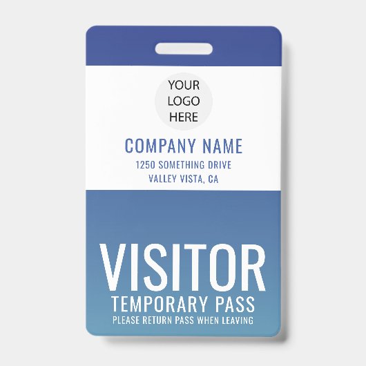 会社ロゴ 訪問者パスID バッジ (表面)
