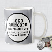 会社ロゴ、QRコード、写真入りマグカップ コーヒーマグカップ
