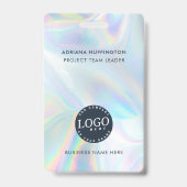 会社ロゴIDビジネス・ホログラフィック従業員 バッジ (Back)