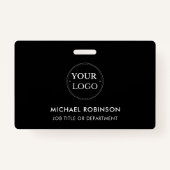 会社ロゴID従業員スタッフミニマリストブラック バッジ (裏面)