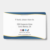 会社ロゴID従業員スタッフ最小主義ホワイト バッジ (裏面)