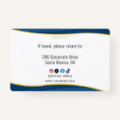 会社ロゴID従業員スタッフ最小主義ホワイト バッジ (裏面)