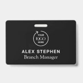 会社ロゴID |従業員スタッフのミニマリストブラック バッジ (裏面)