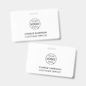 会社ロゴID |社員カスタムスタッフのミニマリスト バッジ (Front & Back)