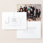 会社ロゴJOYクリスマスオーナメントホリデーフォト 箔カード (ディスプレー)