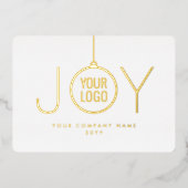 会社ロゴJOYクリスマスオーナメントモダンミニマル 箔シーズンカード (正面)