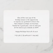 会社ロゴJOYクリスマスオーナメントモダンミニマル 箔シーズンカード (裏面)