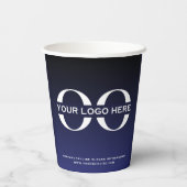 会社ロゴNavy Blue Business 企業の 紙コップ (裏面)