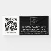 会社ロゴQRコードカスタムビニール屋内屋外 横断幕 (横)