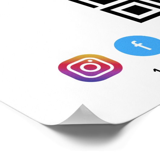 会社ロゴQRコードソーシャルメディア ポスター (角)