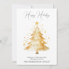 会社ロゴQRコードハッピーホリデーズクリスマスツリー シーズンカード