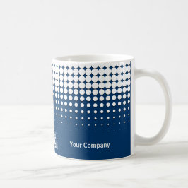 会社ロゴQRコードハーフトーンブルー白黒 コーヒーマグカップ