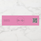 会社ロゴQRコードピンク ペットボトルラベル (シングルラベル)