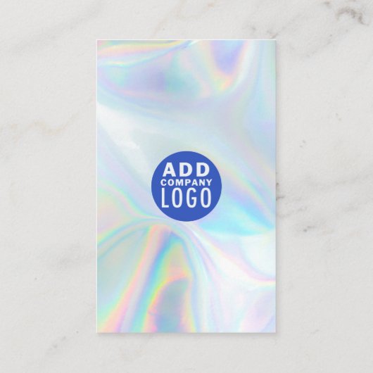 会社ロゴQRコードホログラフィックの追加 名刺 (裏面)