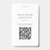 会社ロゴQRコードモダン従業員の写真ID バッジ (Back)