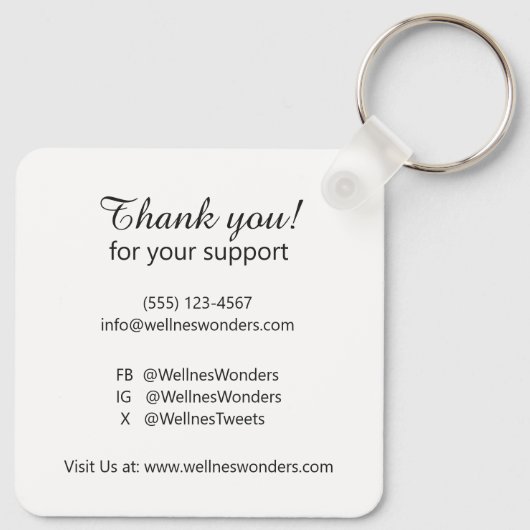 会社ロゴQRコード両面プロモーションギフト キーホルダー (裏面)