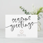 会社ロゴQRコード任意の色季節のごあいさつ シーズンカード (スタンド正面)